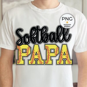 Imagen PNG de papá de softbol, diseño de letras de softbol, descargas de diseños de sublimación, archivo PNG