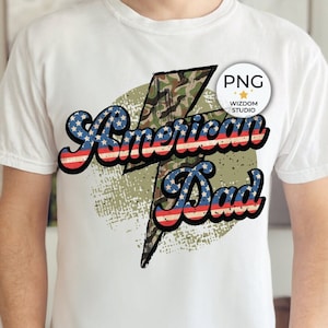 American Dad PNG Image, 4th of July Patriotic Camo Dad Design, Sublimation Designs Downloads, PNG File
