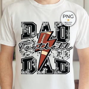 Football Dad PNG Image, Football Lightning Bolt Camo Black Design, Sublimation Designs Downloads, PNG File