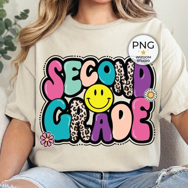 Second Grade PNG Image, Back To School Leopard 2nd Grade Design, Sublimation Designs Downloads, PNG File