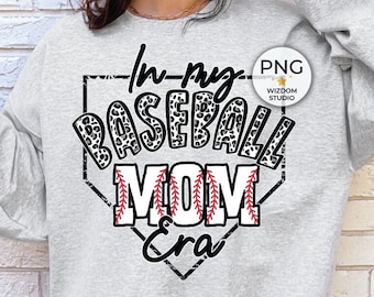 In My Baseball Mom Era PNG Image, Leopard Baseball Letter Design, Sublimation Designs Downloads, PNG File