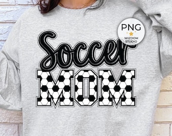 Soccer Mom PNG Image, Soccer Letter Design, Sublimation Designs Downloads, Transparent PNG File