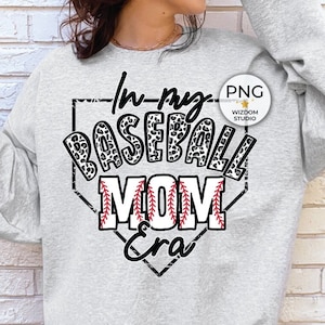 Imagen PNG de la época de mi mamá beisbolera, diseño de letras de béisbol con estampado de leopardo, descargas de diseños de sublimación, archivo PNG