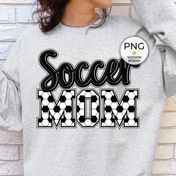 Soccer Mom PNG Image, Soccer Letter Design, Sublimation Designs Downloads, Transparent PNG File