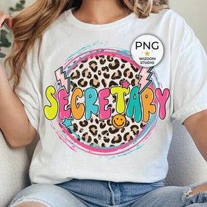 Secretary PNG Image, Leopard Lightning Bolt Secretary Design, Sublimation Designs Downloads, PNG File