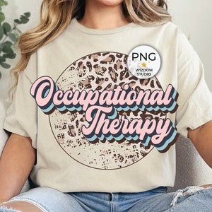 Occupational Therapy PNG Image, Leopard Retro Design, Sublimation Designs Downloads, PNG File