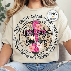 God Says You Are PNG Image, Bible Verse Christian Design, Sublimation Designs Downloads, PNG File