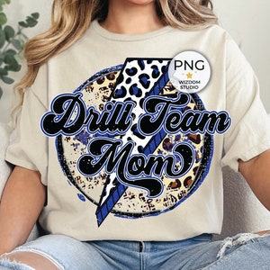 Bohren Sie Team Mom PNG Bild, Blitz Bolt Bohrer Tanz Leopard Blau Design, Sublimation Designs Downloads, PNG Datei