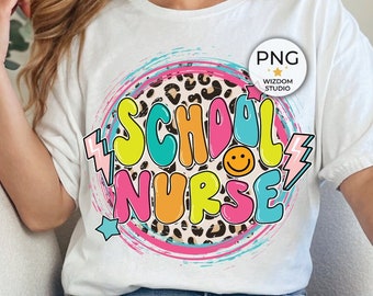 School Nurse PNG Image, Leopard Nurse Design, Sublimation Designs Downloads, PNG File