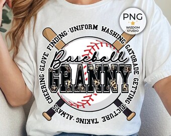 Baseball Granny PNG Image, Baseball Quotes Leopard Black Design, Sublimation Designs Downloads, PNG File