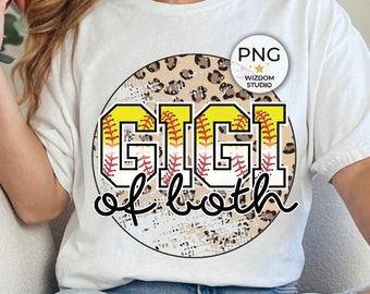 Gigi of Both PNG Image, Baseball Softball Leopard Design, Sublimation Designs Downloads, PNG File