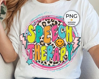 Speech Therapy PNG Image, Leopard Lightning Bolt Design, Sublimation Designs Downloads, PNG File