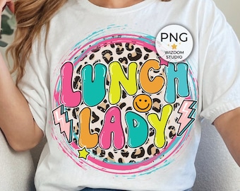 Lunch Lady PNG Image, Lightning Bolt Cafeteria Design, Sublimation Designs Downloads, PNG File