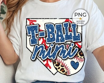 T-Ball Mimi PNG Image, Tee Ball Home Plate Blue Glitter Design, Sublimation Designs Downloads, PNG File