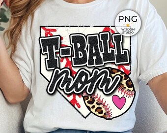 T-Ball Mom PNG Image, Tee Ball Home Plate Design, Sublimation Designs Downloads, PNG File