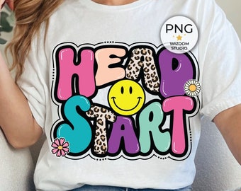 Head Start PNG Image, Back To School Leopard Kindergarten Design, Sublimation Designs Downloads, PNG File