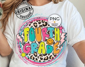 Fourth Grade PNG Image, Back to School 4th grade Design, Sublimation Designs Downloads, PNG File