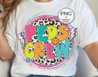 PEDS Crew PNG Image, Leopard Nurse Design, Sublimation Designs Downloads, PNG File