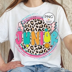 Junior PNG Image, Back to School Lightning Bolt Design, Sublimation Designs Downloads, PNG File