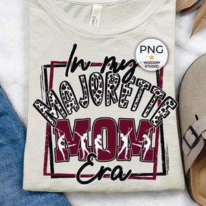 In My Majorette Mom Era PNG Image, Maroon Leopard Majorette Design, Sublimation Designs Downloads, PNG File