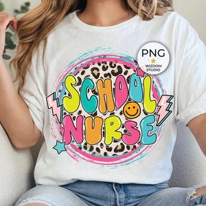 School Nurse PNG Image, Leopard Nurse Design, Sublimation Designs Downloads, PNG File