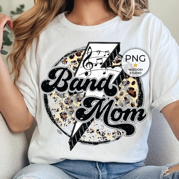 Band Mom PNG Bild, Blaskapelle Blitz Leopard Design, Sublimationsdesigns Downloads, PNG Datei