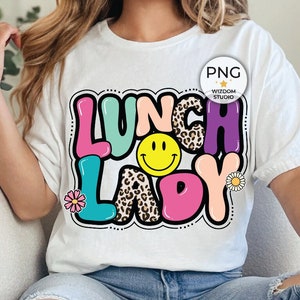 Lunch Lady PNG Image, Leopard Cafeteria Design, Sublimation Designs Downloads, PNG File