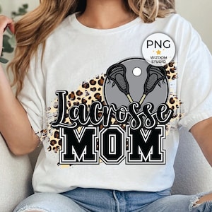 Lacrosse Mom PNG Image, Leopard Background Black Design, Sublimation Designs Downloads, PNG File