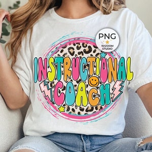 Instructional Coach PNG Image, Leopard Lightning Bolt Design, Sublimation Designs Downloads, PNG File