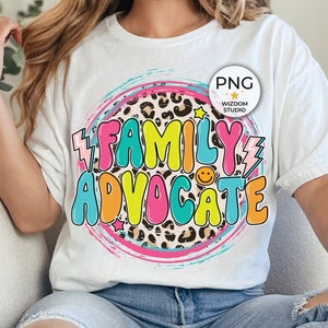Family Advocate PNG Image Leopard Lightning Bolt Design Sublimation