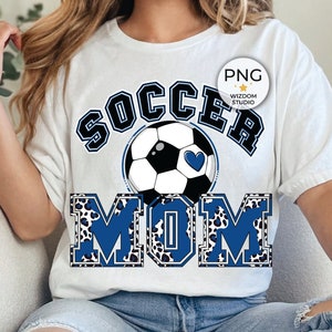Soccer Mom PNG Image, Soccer Leopard Blue Design, Sublimation Designs Downloads, PNG File