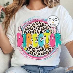 Director PNG Image, Leopard Lightning Bolt Design, Sublimation Designs Downloads, PNG File