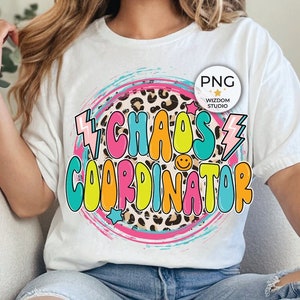 Chaos Coordinator PNG Image, Leopard Teacher Mom Design, Sublimation Designs Downloads, PNG File