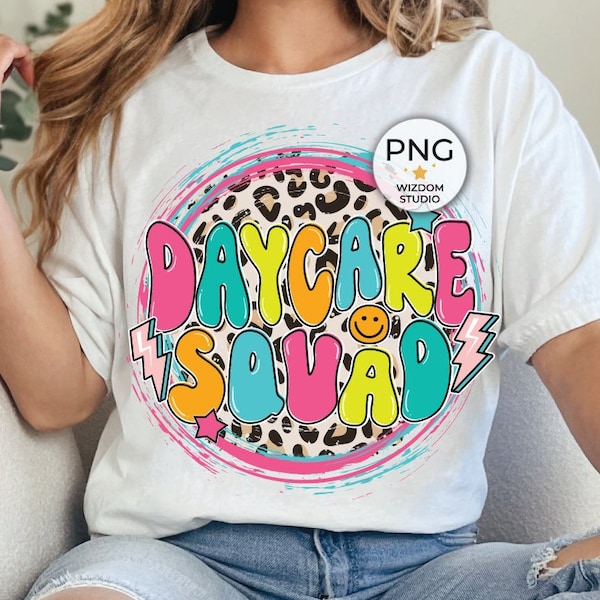 Daycare Squad PNG Image, Back to School Leopard Design, Sublimation Designs Downloads, PNG File