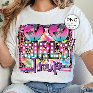 Girls&#39; Trip PNG Image, Leopard Summer Vacation Design, Sublimation Designs Downloads, PNG File