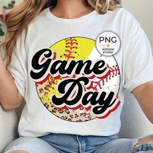 Game Day Baseball Softball PNG Image, Softball Baseball Leopard Design, Sublimation Designs Downloads, PNG File