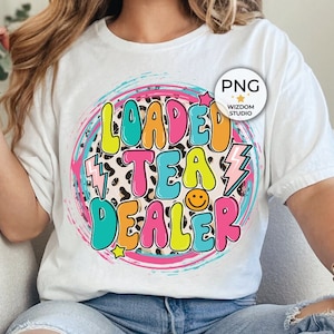 Loaded Tea Dealer PNG Image, Lightning Bolt Leopard Tea Design, Sublimation Designs Downloads, PNG File