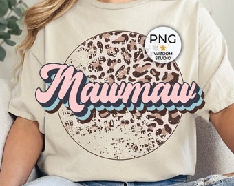 Mawmaw PNG Image, Pink Leopard Mom Retro Design, Sublimation Designs Downloads, PNG File