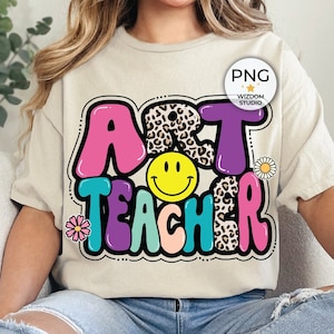 Art Teacher PNG Image, Leopard Teacher Design, Sublimation Designs Downloads, PNG File