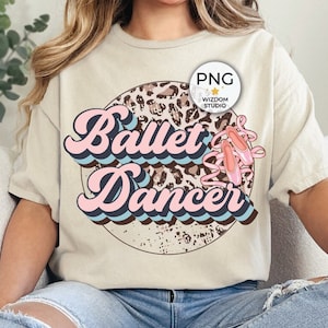 バレエダンサーのPNG画像、ピンクヒョウ柄バレリーナデザイン、昇華デザインのダウンロード、透明PNGファイル