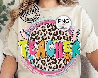PNG-afbeelding voor docent, Leopard Teacher Back To School-ontwerp, downloads van sublimatieontwerpen, png-bestand