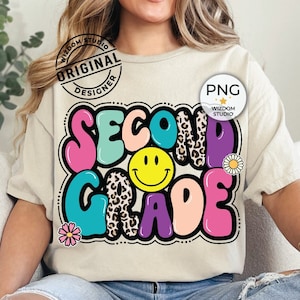 Second Grade PNG Image, Back To School Leopard 2nd Grade Design, Sublimation Designs Downloads, PNG File