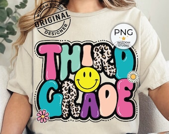 PNG-afbeelding derde leerjaar, Back To School Leopard ontwerp derde leerjaar, downloads sublimatieontwerpen, png-bestand