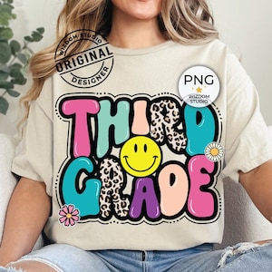 Third Grade PNG Image, Back To School Leopard 3rd Grade Design, Sublimation Designs Downloads, PNG File