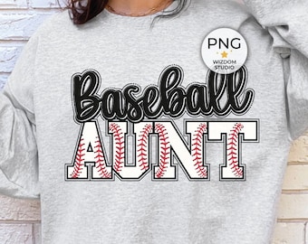 Baseball Aunt PNG Image, Baseball Letters Design, Sublimation Designs Download, PNG File