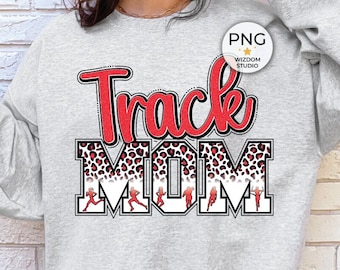 Image PNG de la piste maman, athlétisme rouge léopard, téléchargements de modèles par sublimation, fichier PNG