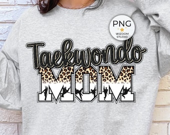 Immagine PNG mamma Taekwondo, disegno di lettere nere Taekwondo leopardo, download di disegni di sublimazione, PNG trasparente