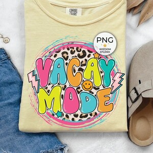 Vacay Mode PNG Image, Leopard Lightning Bolt Vacation Design ...