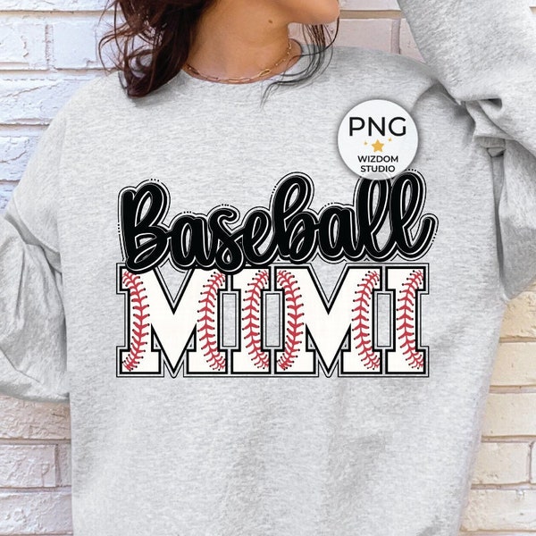 Baseball Mimi PNG Image, Baseball Grandma Black  Design, Sublimation Designs Downloads, PNG File