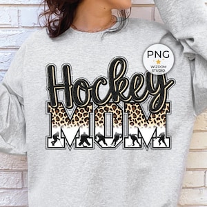 Hockey Mom png-afbeelding, ontwerp ijshockeyluipaard, downloads van sublimatieontwerpen, transparant png-bestand